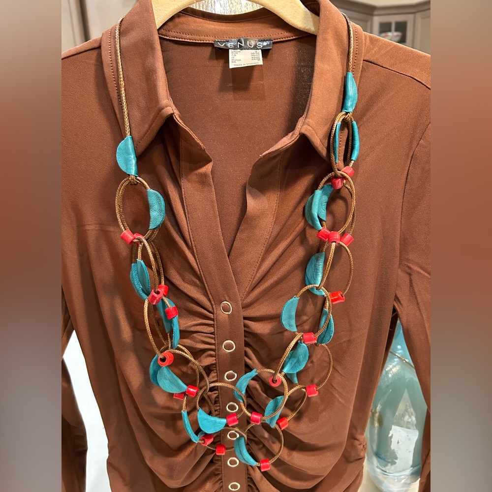 18” leather and suede necklace